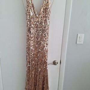 Xtaren Gold Sequin Dress